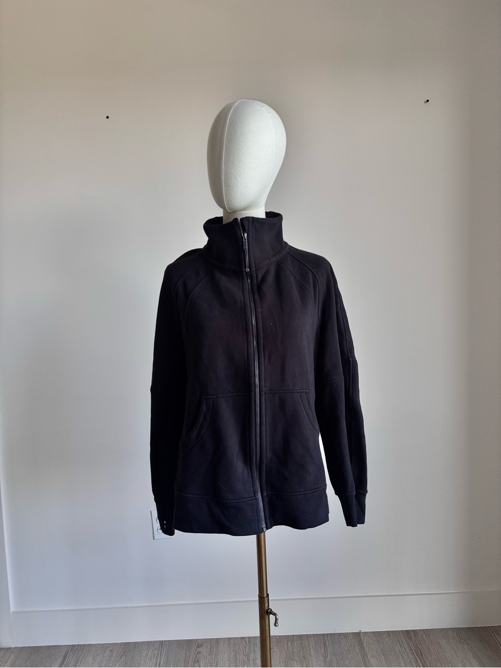 lululemon black full zip high collar jacket jacket size medium
